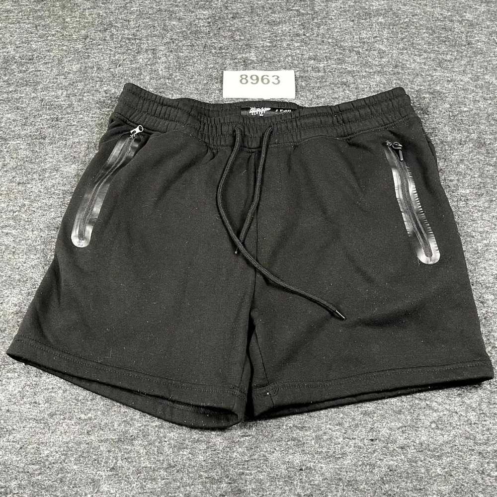 Brooklyn Cloth 5" Sweat Shorts Mens Large Black Drawstring Flat Front Activewear